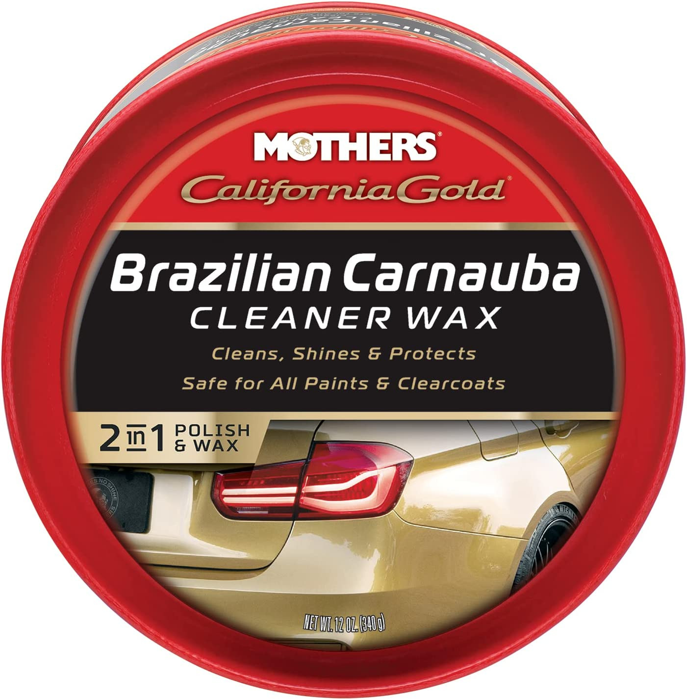 Mothers 05500 California Gold Brazilian Carnauba Cleaner Wax Paste - 12 Oz.