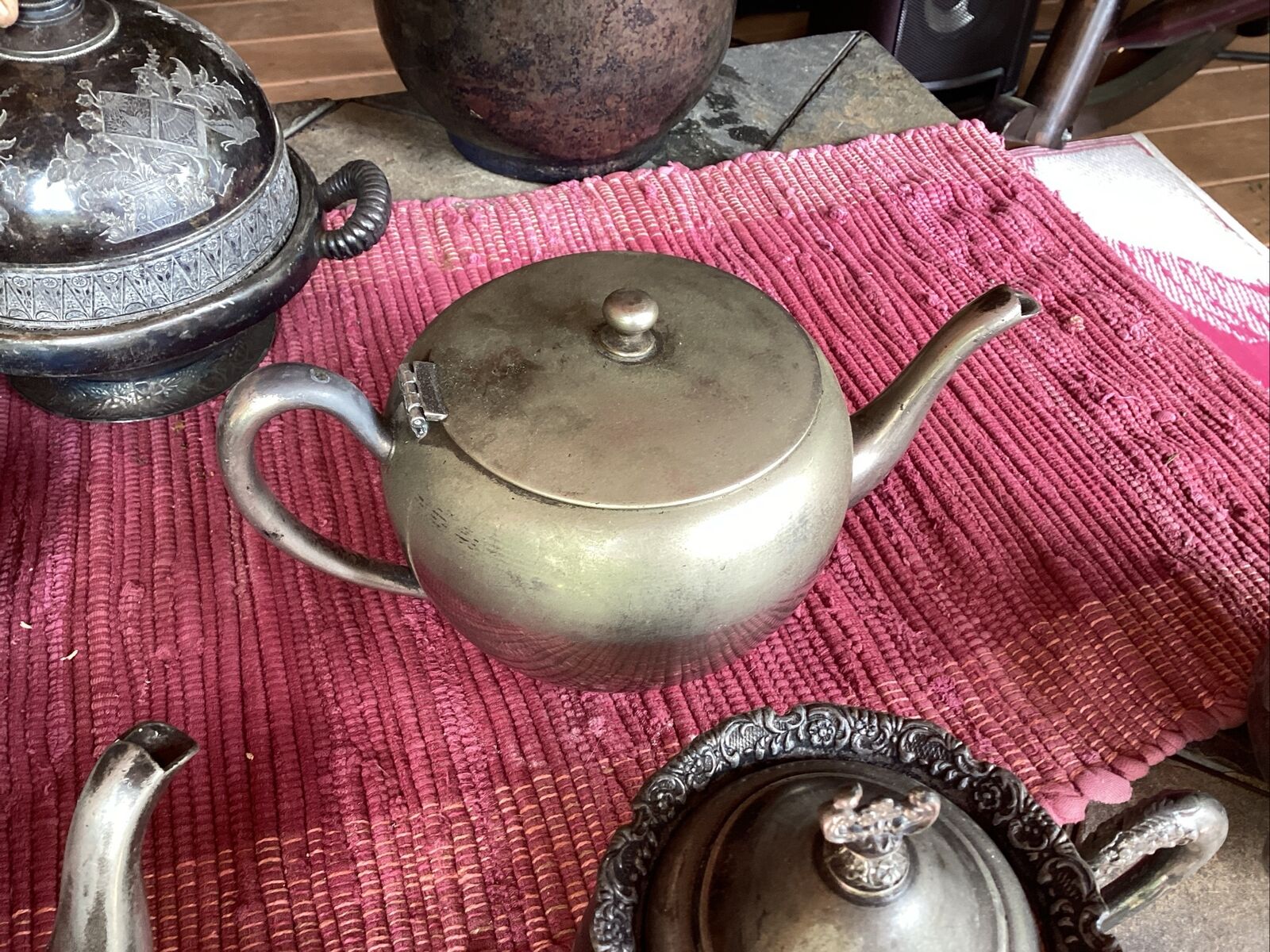 Vintage Excelsior Copper Tea Kettle (lot#11106)