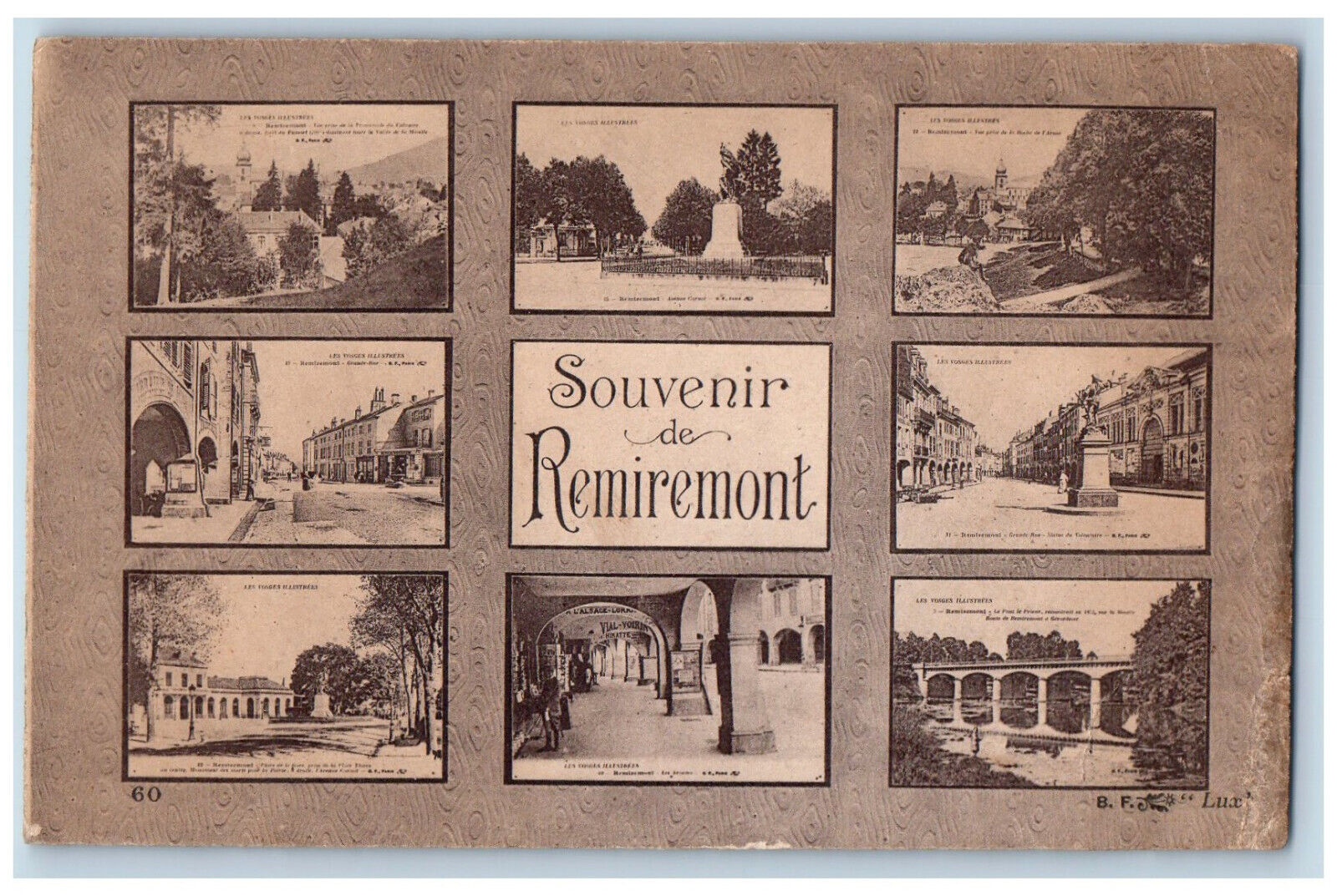 Vosges Grand Est France Postcard Souvenir de Remiremont c1910 Antique