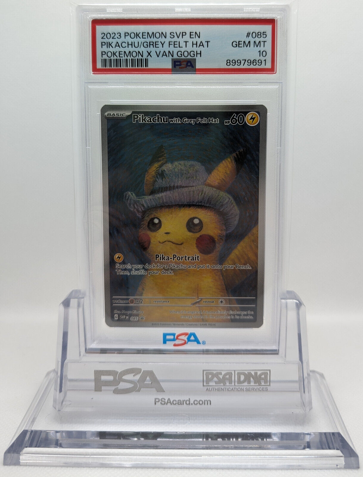 Pokemon Card - Pikachu SVP085 - Pikachu with Grey Felt Hat Van Gogh - PSA 10 #3