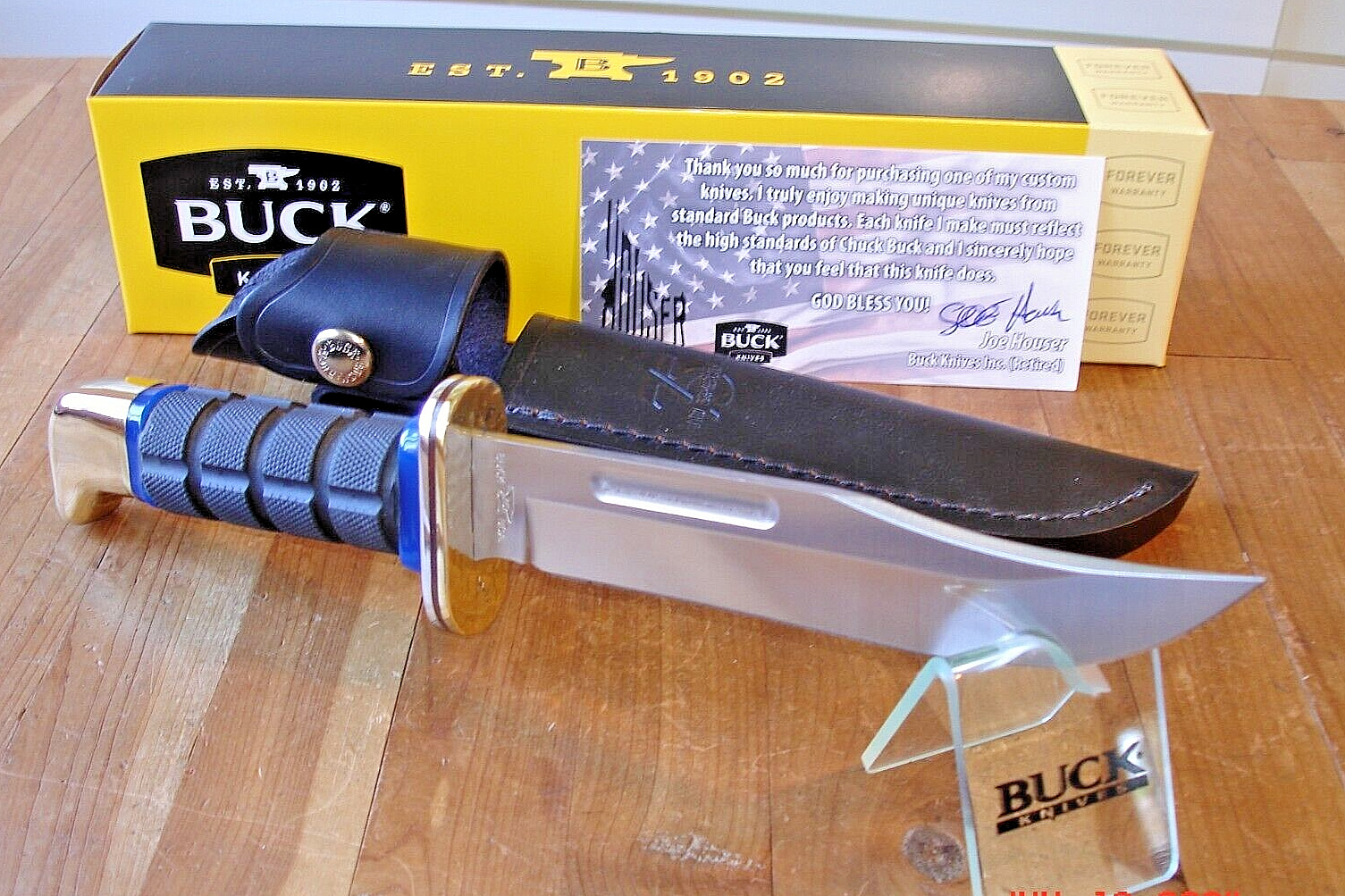 JOE HOUSER CUSTOM BUCK KNIFE 119 SPECIAL 75th 420HC BLADE 188 BAYONET HANDLE USA