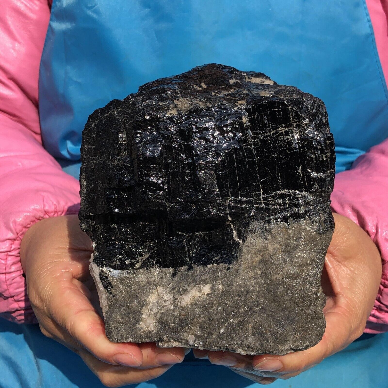 2530g Natural Black Tourmaline Crystal Stone Gem Original Mineral Specimen 460