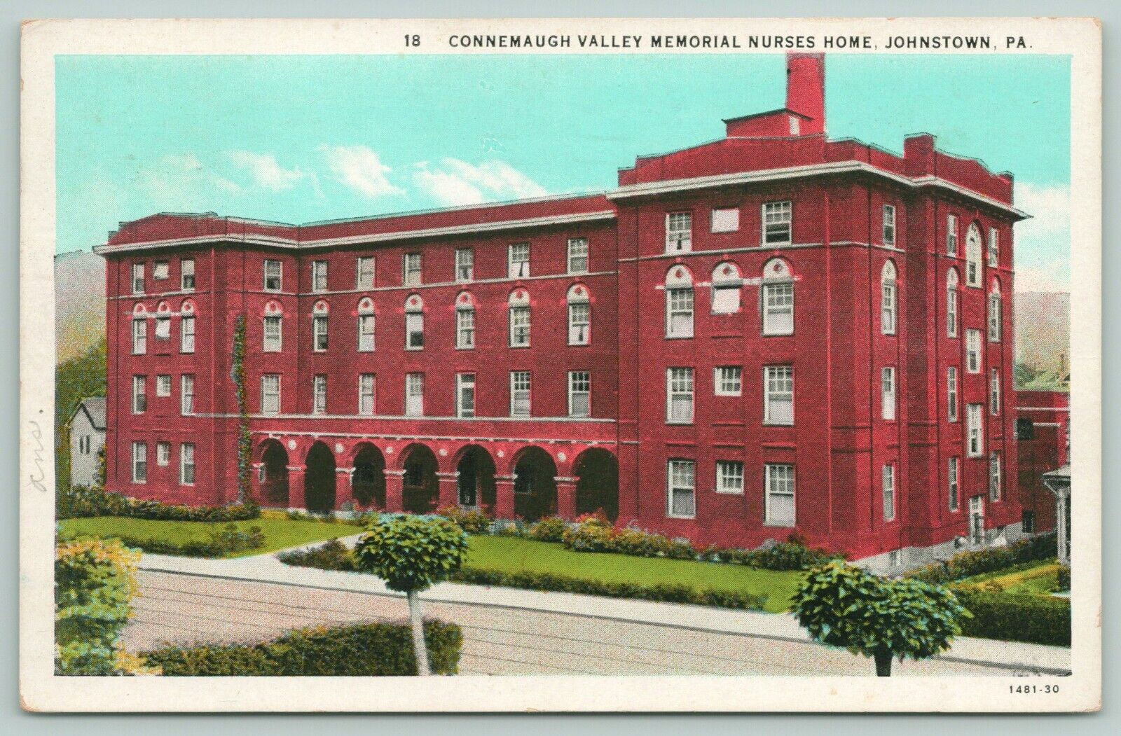 Johnstown Pennsylvania~Connemaugh Valley Memorial Nurses Home~Nurses Side~1939