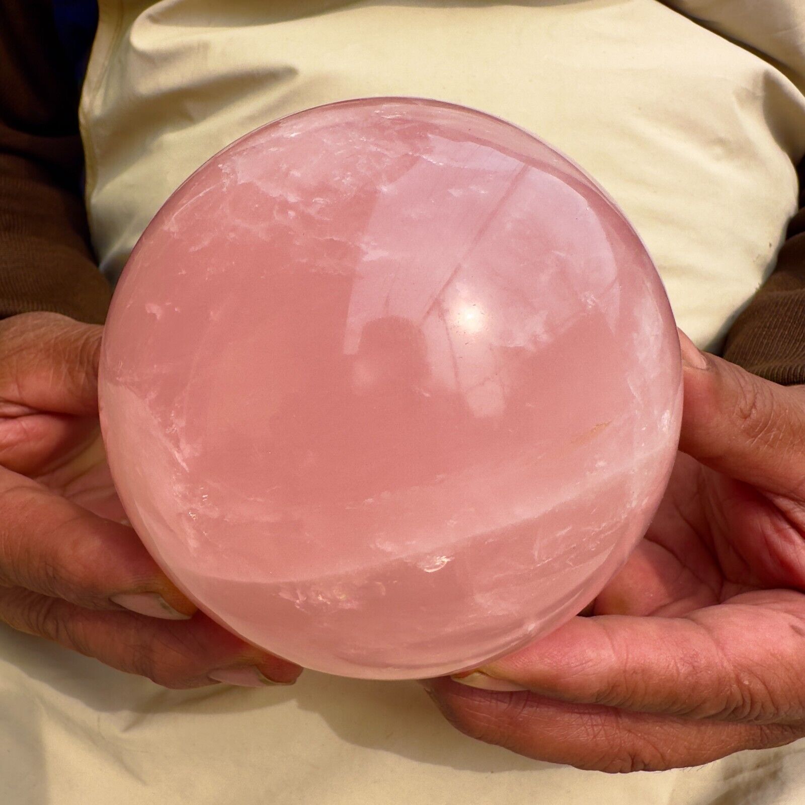 3.96LB Natural Pink Rose Quartz Ball carved Crystal Sphere decoration healing