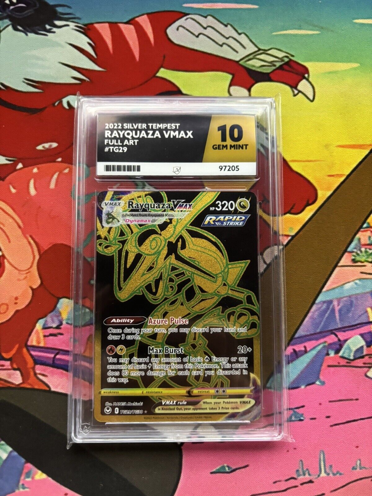 2022 SILVER TEMPEST RAYQUAZA VMAX FULL ART #TG29 ACE 10 