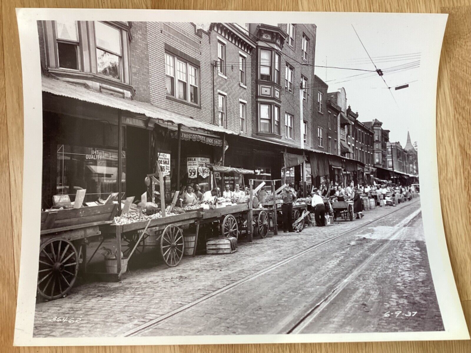 1937 Philadelphia Pennsylvania Market Vintage Photo 8.5\