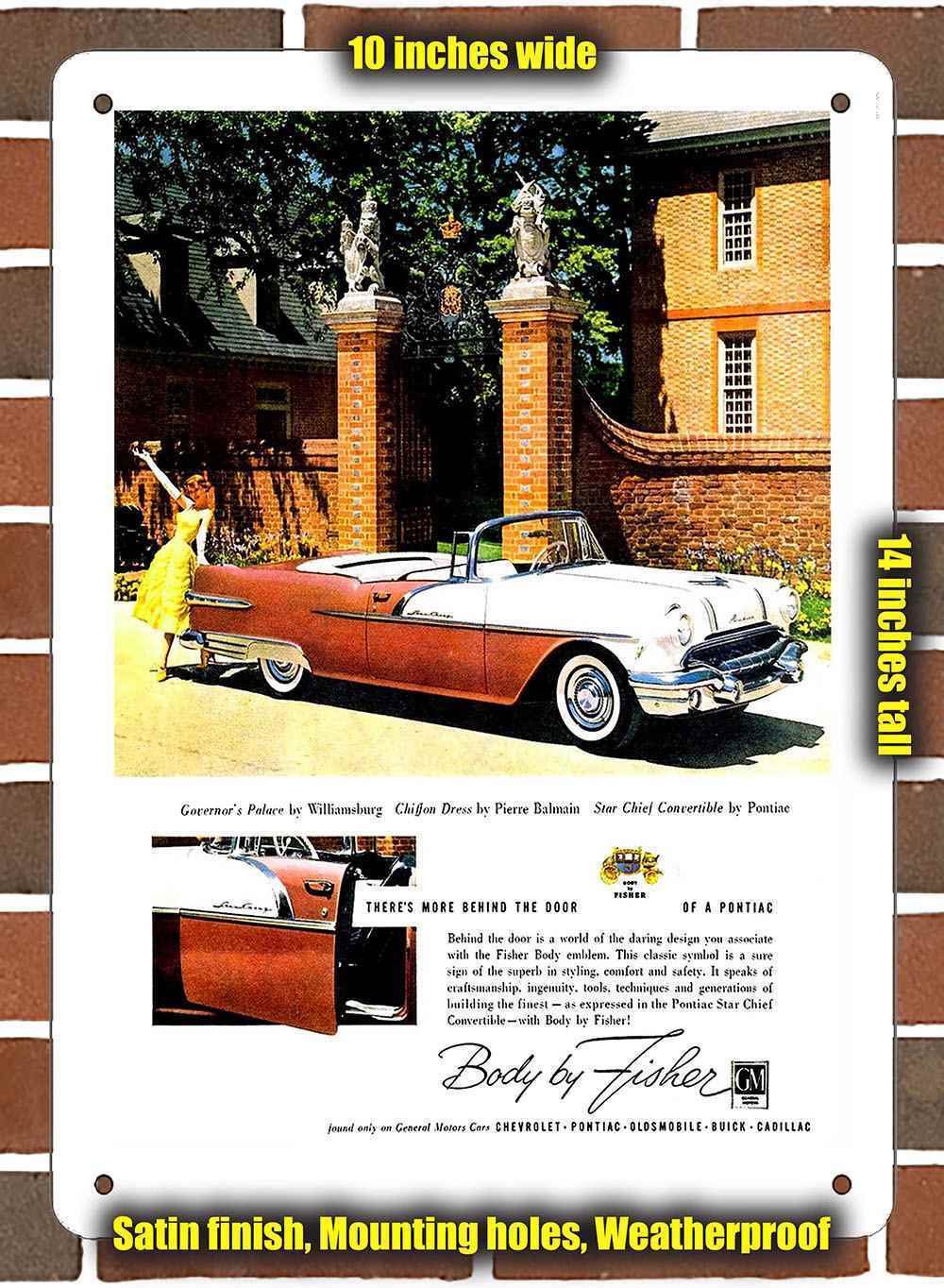 Metal Sign - 1956 Pontiac Body by Fisher - 10x14 inches