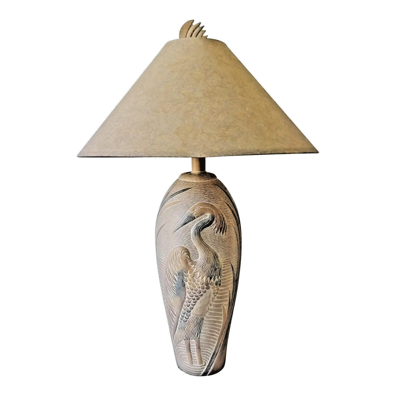 Large resin lamp with Herons 1980s