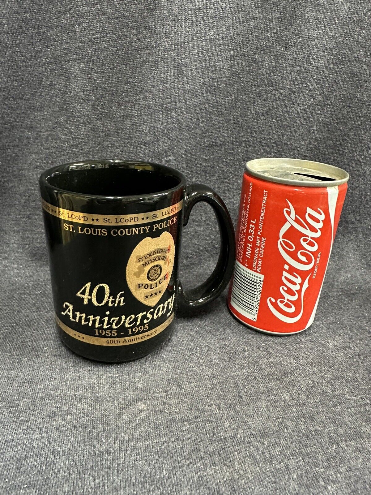 1995 St LOUIS COUNTY POLICE DEPARTMENT CERAMIC COFFEE MUG 40th Anniversary