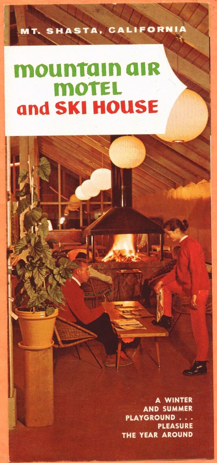 Mount Shasta CA Mountain Air Motel & Ski House Brochure circa late-1950s