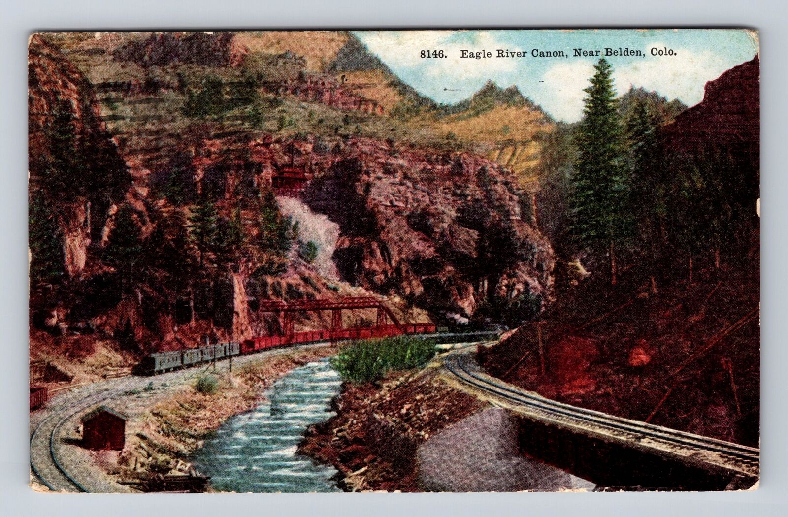 Belden CO- Colorado, Eagle River Canon, Antique, Vintage c1915 Souvenir Postcard