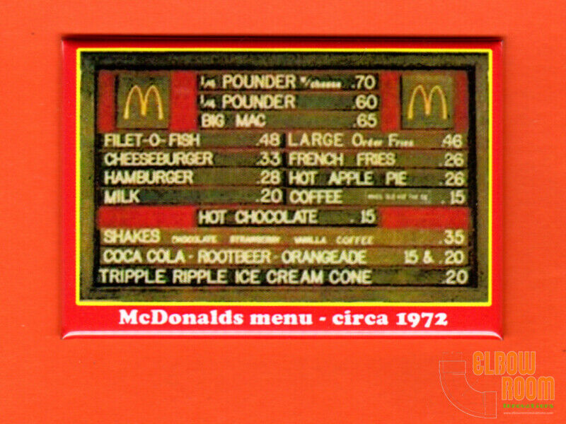 McDonalds vintage menu board circa 1972 2x3\