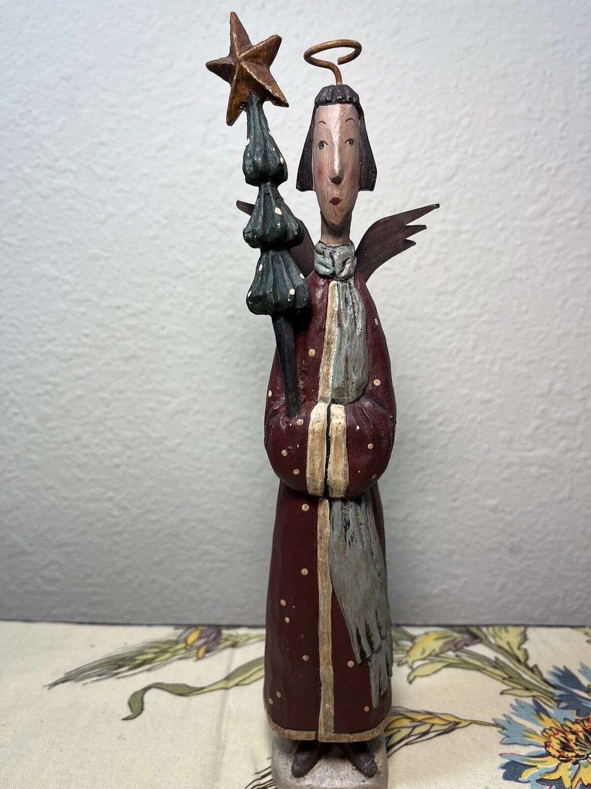 Greg Guedel Bethany Lowe Folk Art Primitive wooden angel