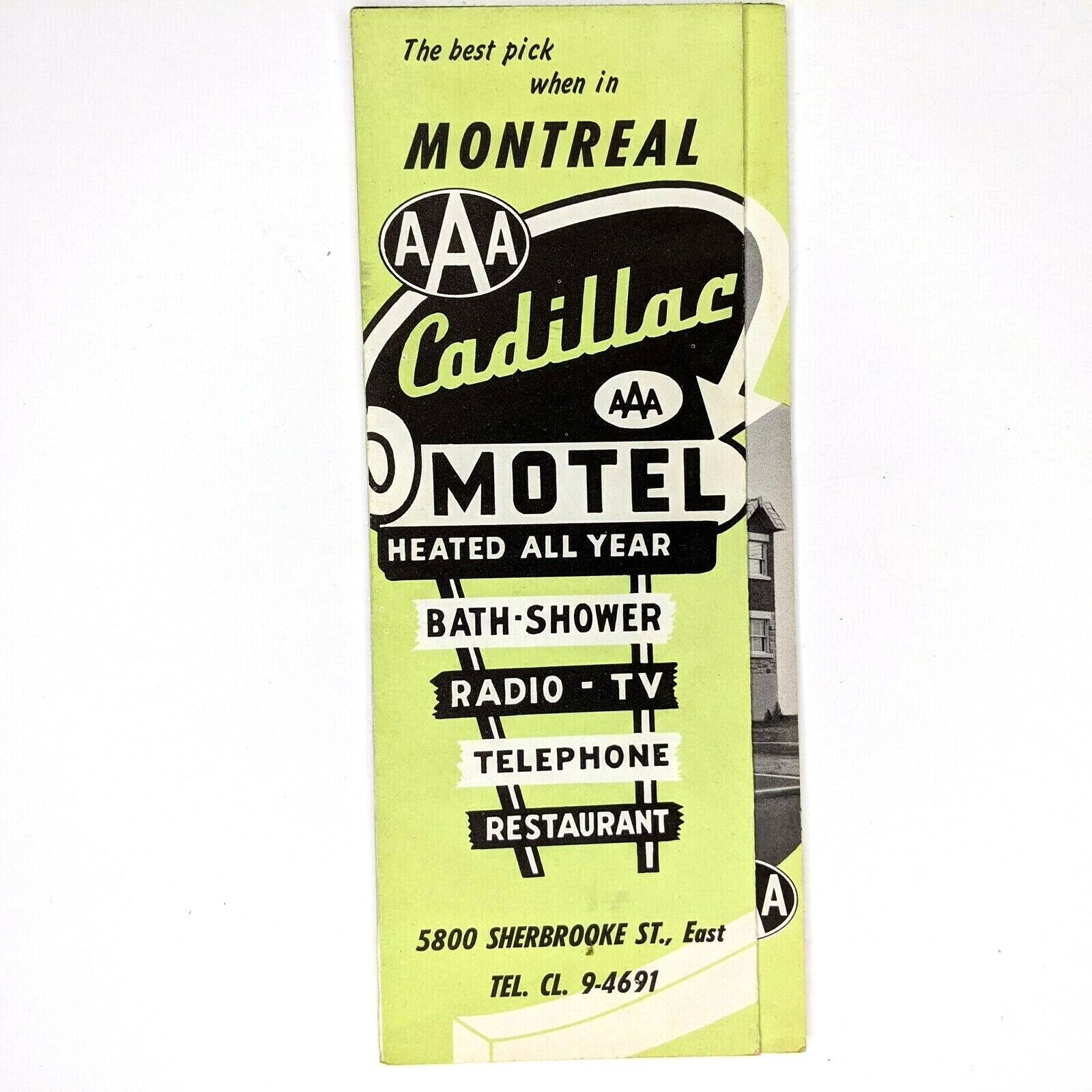 c1950s Downtown Montreal Cadillac Motel Advertising Brochure Travel Mid Mod 2F