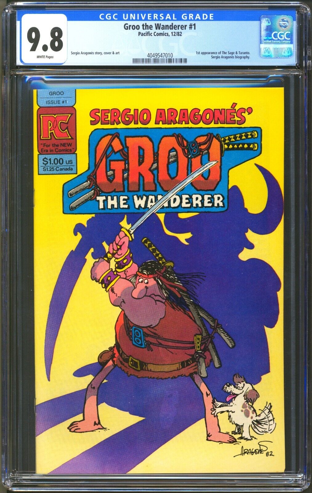 PACIFIC COMICS GROO THE WANDERER #1 - CGC 9.8 - WP - NM/MT SERGIO ARAGONES 1982