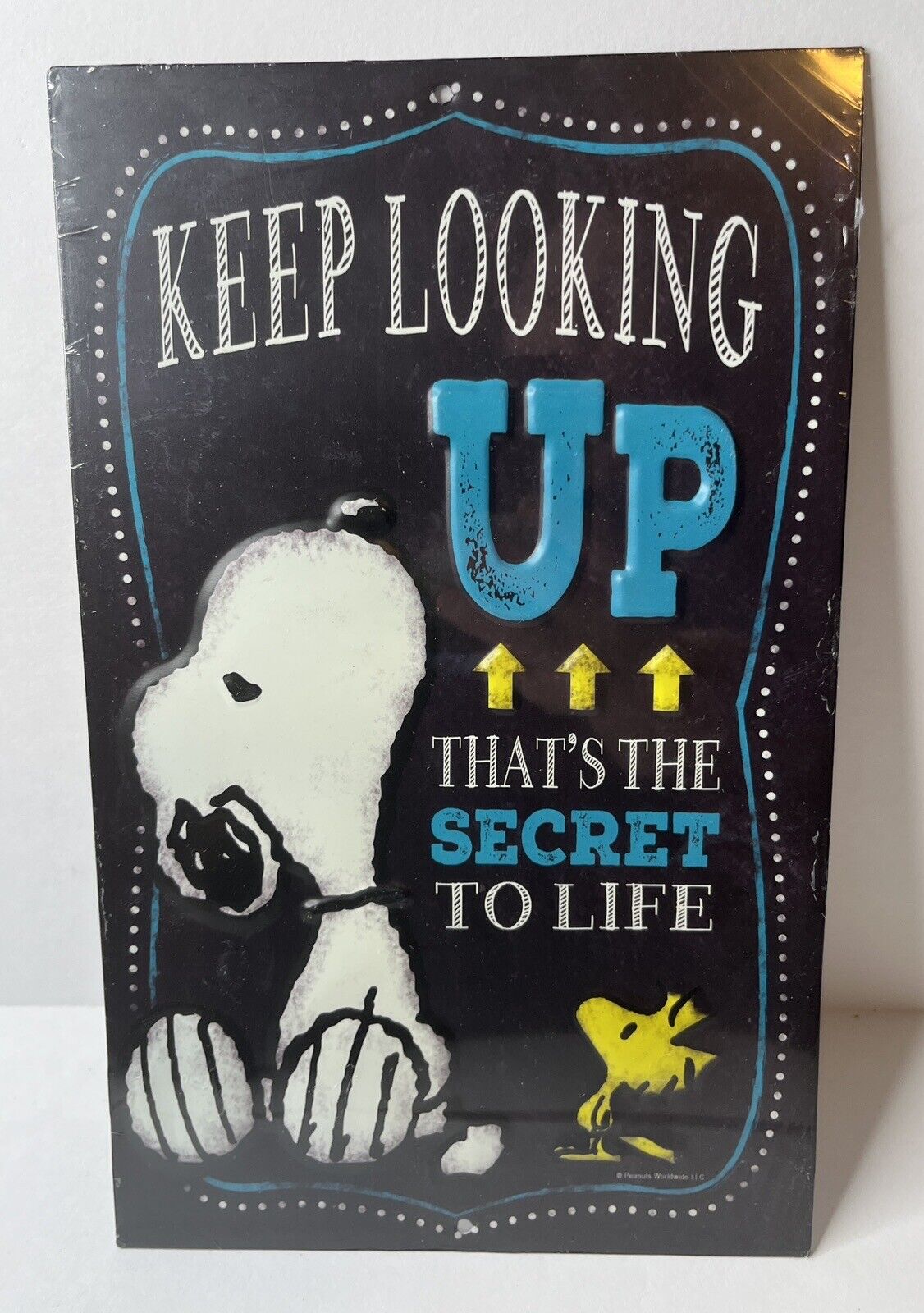 Snoopy Metal Sign “Keep Looking Up” 7 1/4 X 11 3/4