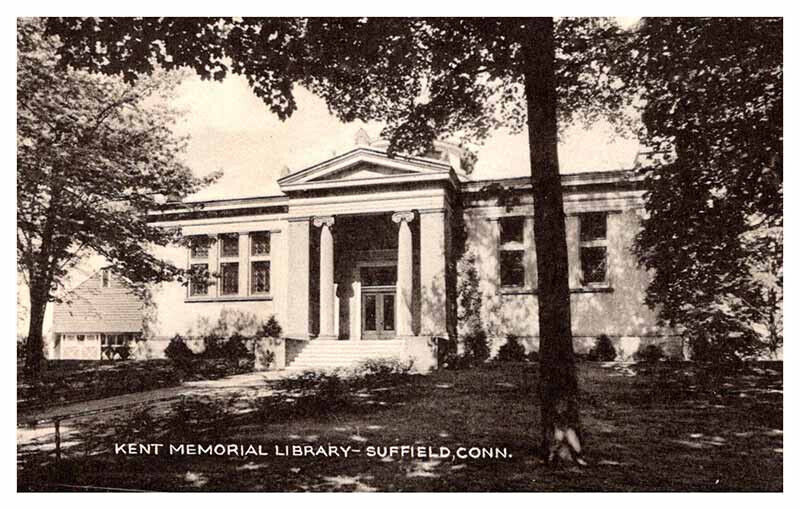 Postcard LIBRARY SCENE Suffield Connecticut CT AT6010
