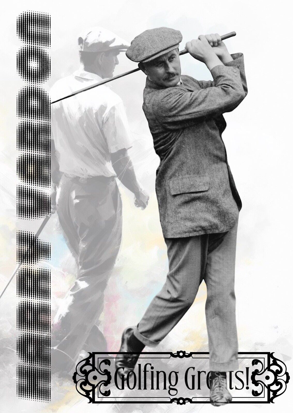 Harry Vardon Golfing Greats Print Art Card Limited /9 MPRINTS Signed By Artist