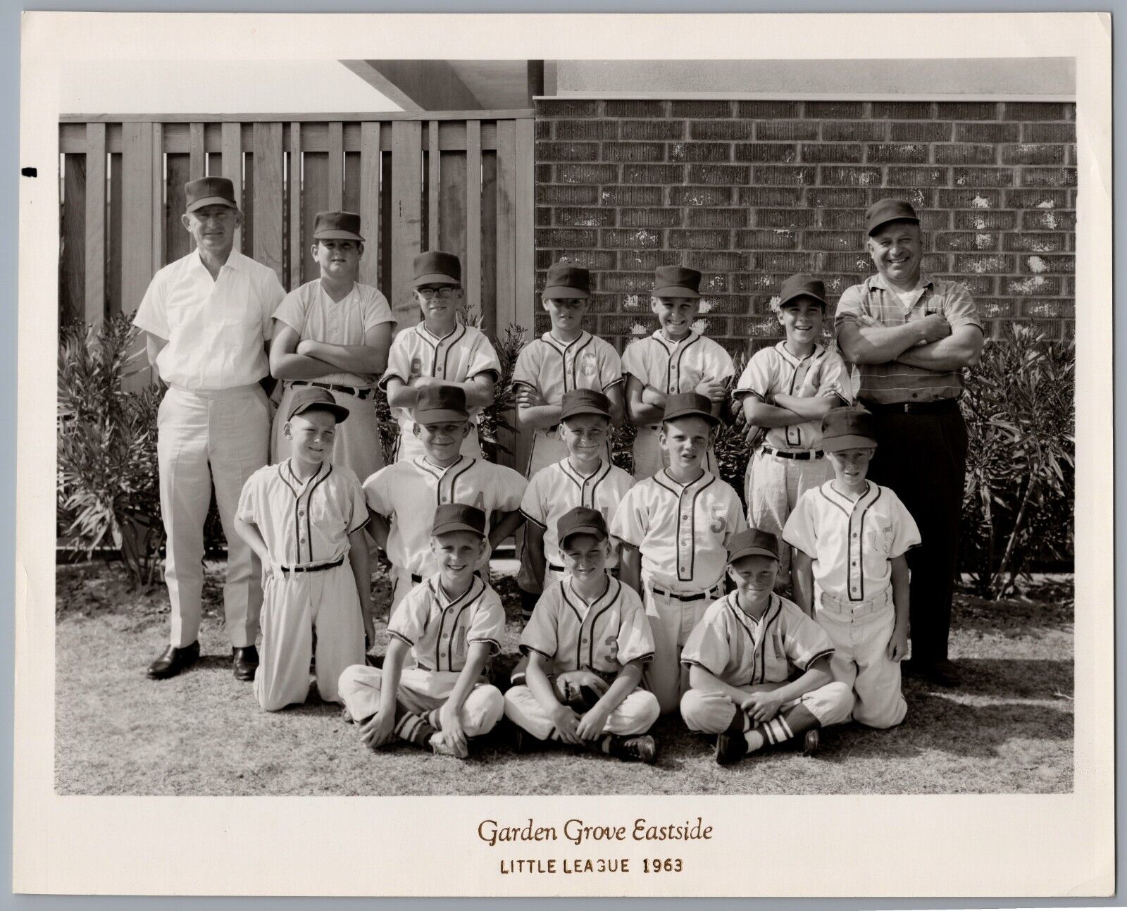 1963 Garden Grove California Eastside Little League Team Photo Original Baseball
