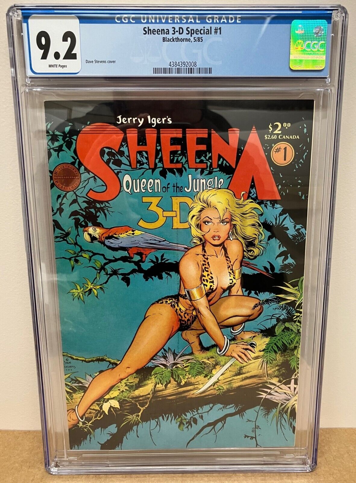 Sheena 3-D Special #1 CGC 9.2 White pages Blackthorne Dave Stevens art