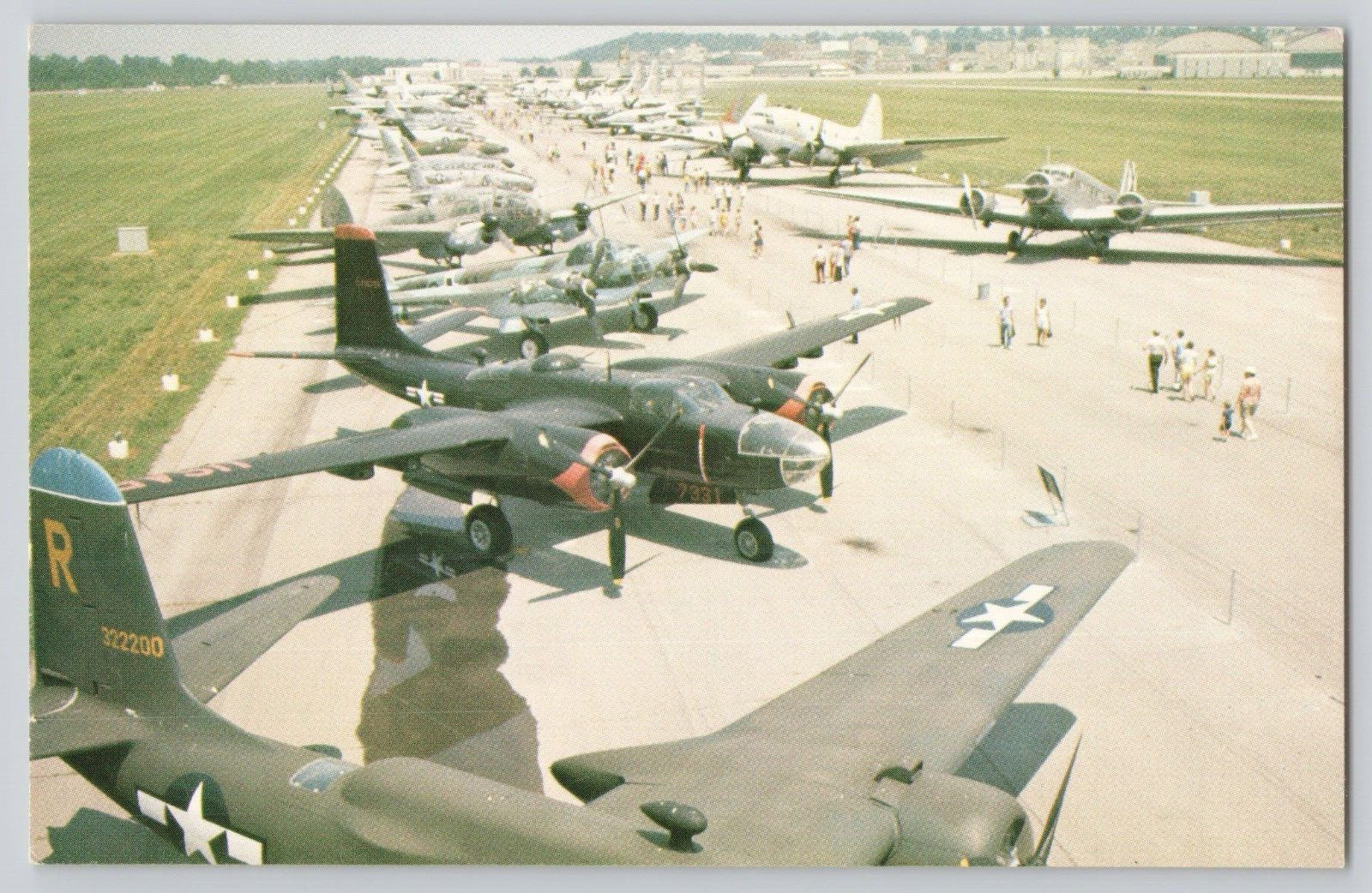 Postcard U.S.A.F. Museum, W-PAFB, Ohio Prop Planes