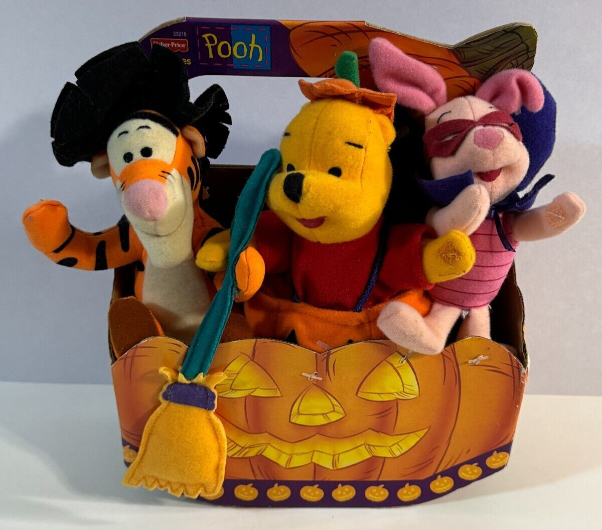 Fisher Price Winnie the Pooh Vintage 1999 Disney Halloween Plush Set - NEW