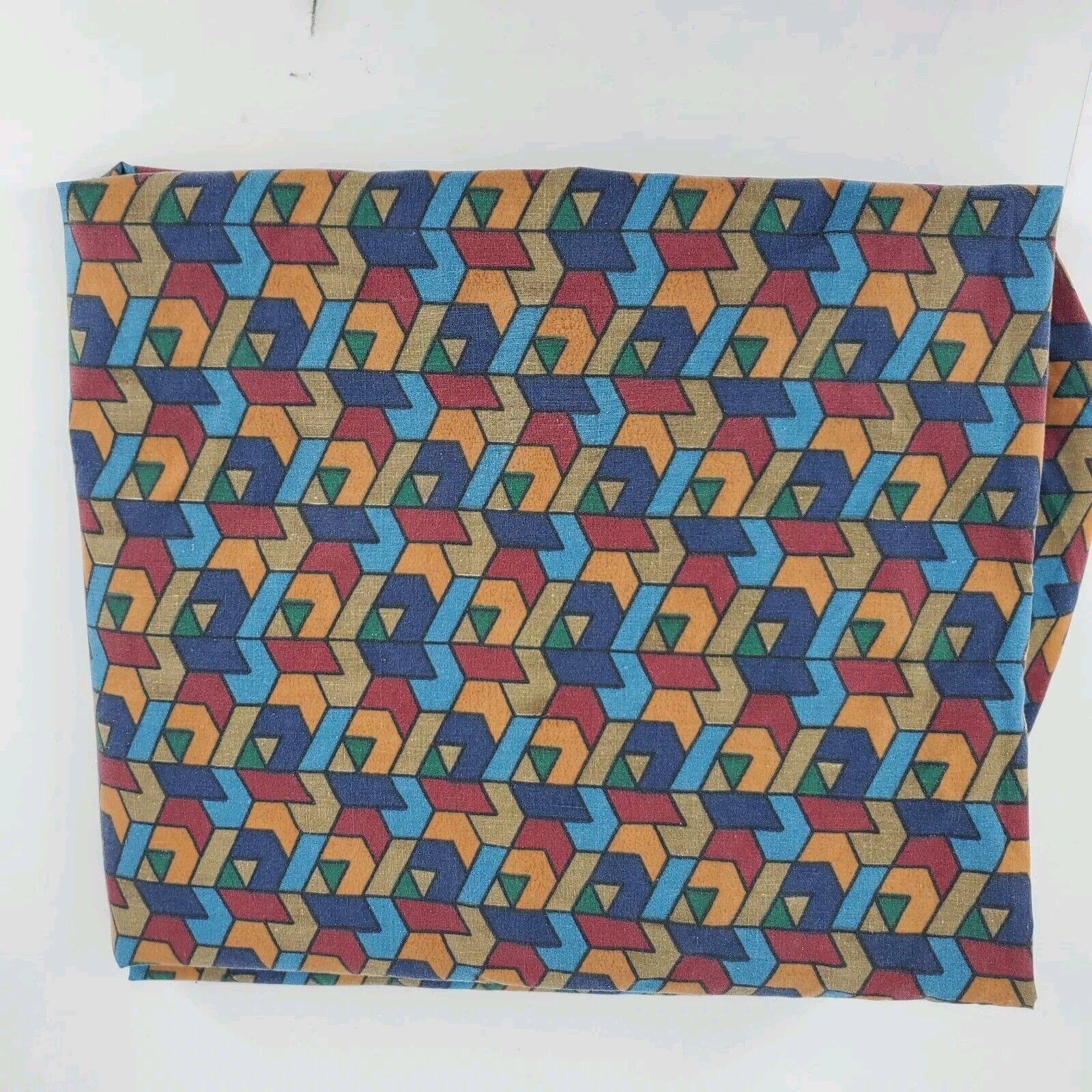 Vintage Fieldcrest Full Size Fitted Sheet 90s Geometric Pattern 200 Thread