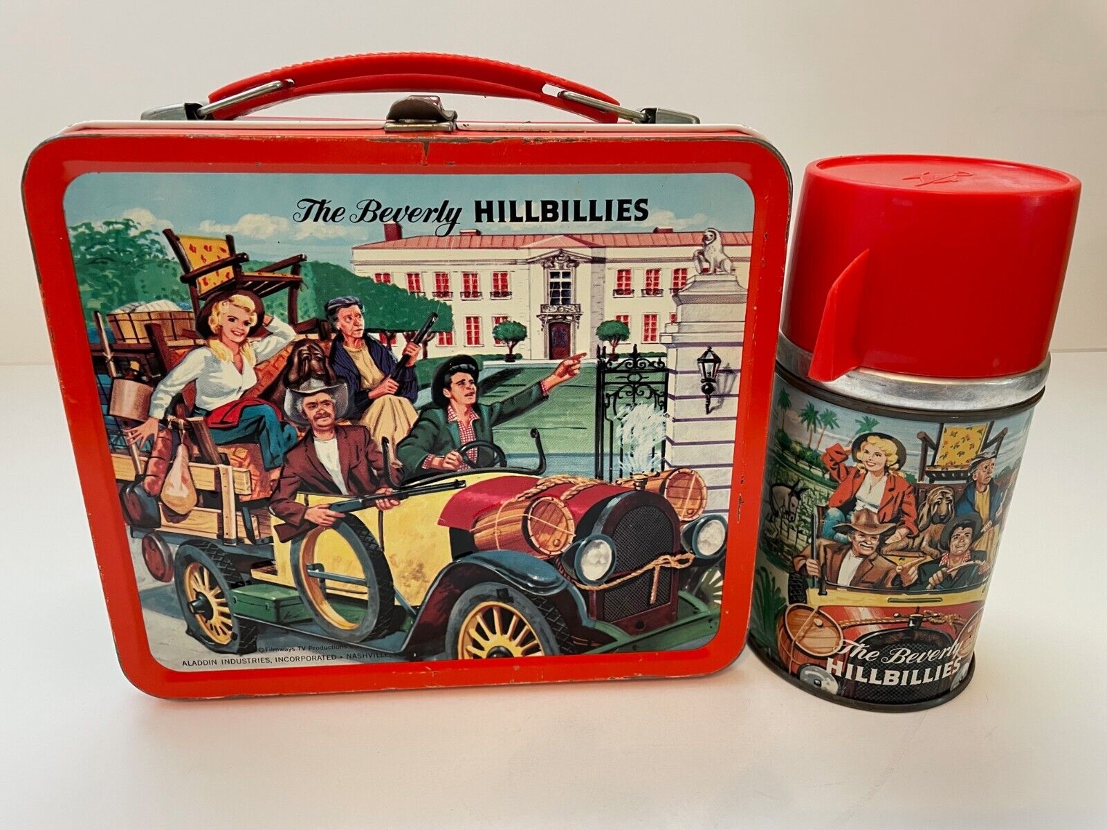 Vintage 1963 The Beverly Hillbillies Aladdin Metal Lunchbox & Thermos