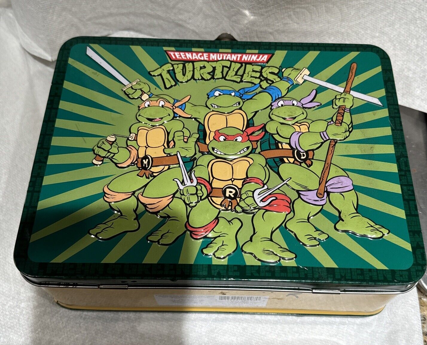 Teenage Mutant Ninja Turtles Tin Lunchbox Metal Tote 2014 TMNT Cartoon
