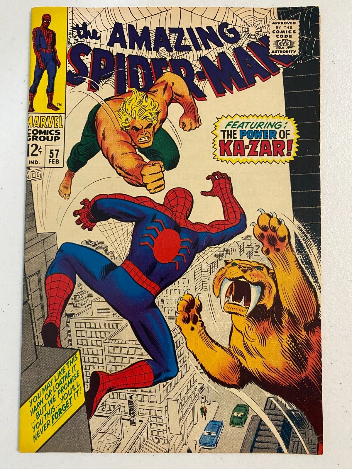 Amazing Spider-Man #57 (1967) Marvel Silver Age Ka-Zar - John Romita Cover FN/VF