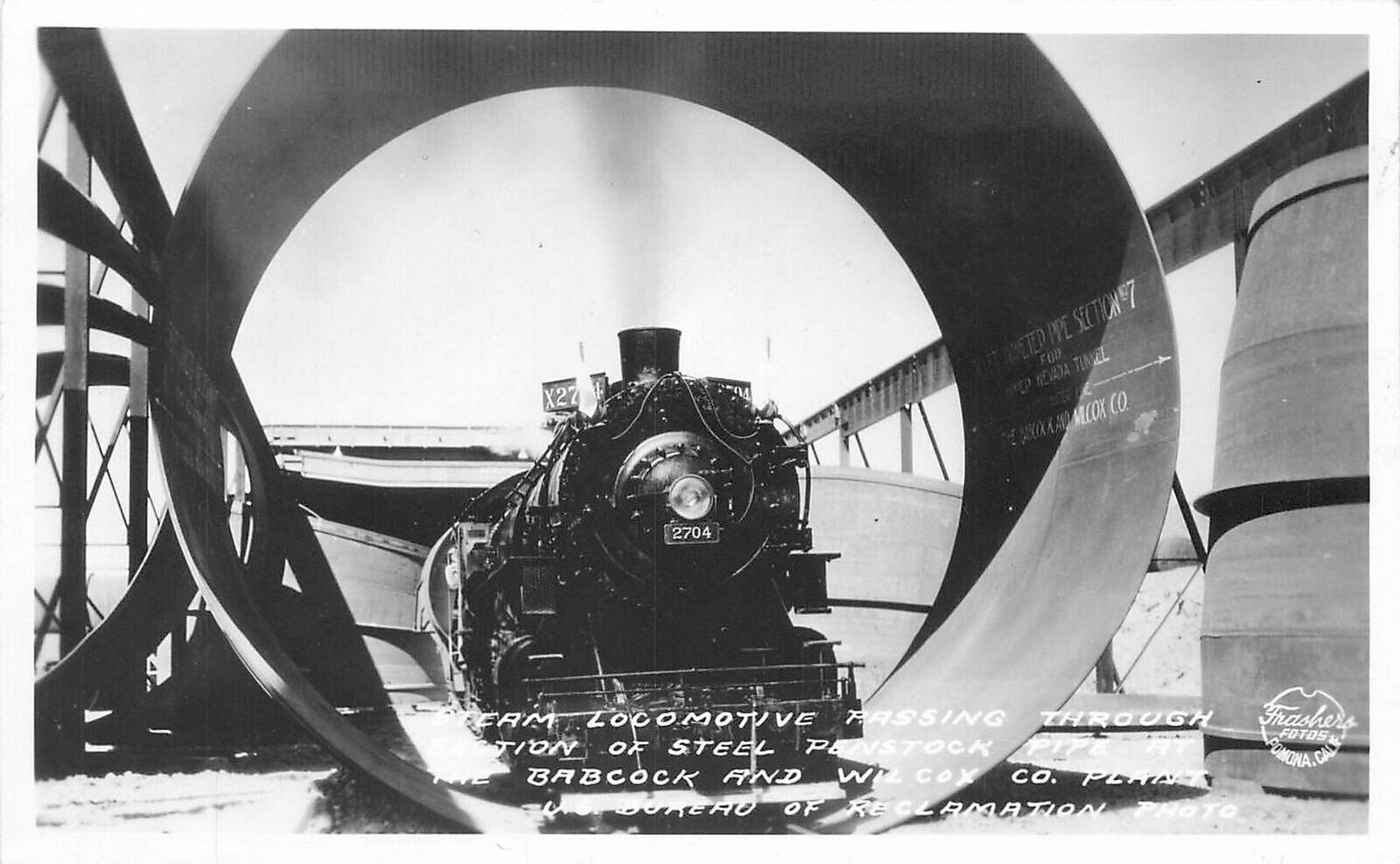 Postcard RPPC 1930s Boulder Dam Construction Railroad Arizona Nevada 23-3864