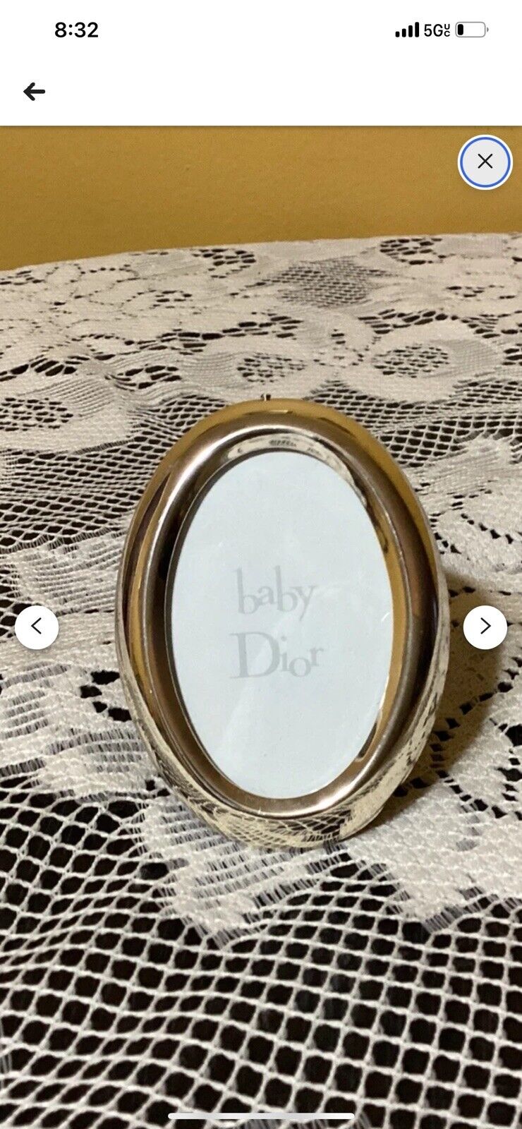 Vintage Baby Dior Silver Plated Mini Picture Frame