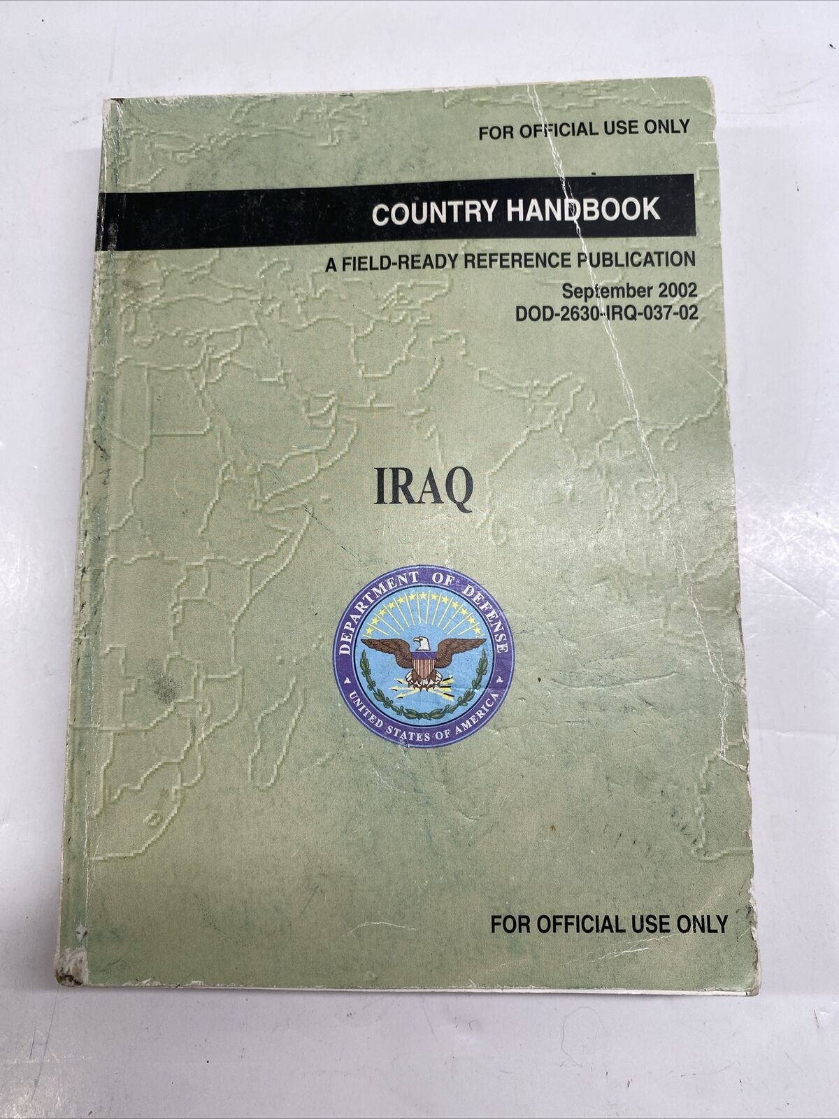 2002 Department Of Defense Iraq Country Handbook 7 Inches Long