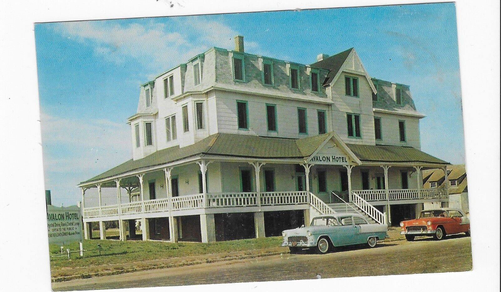 Postcard The Avalon Hotel Avalon New Jersey Vintage cars and resort 92918