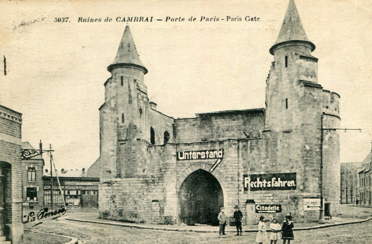 CAMBRAI Ruins Porte de Paris Written in German PLUS a card OFFERED