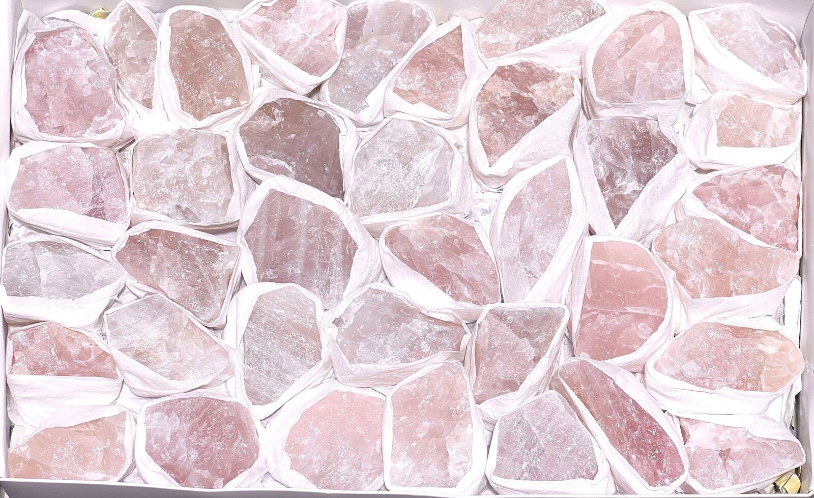 Pink Rose Quartz Rough Crystal (Avg 7 LBs) Large Box Flat Bulk Wholesale Lot Raw