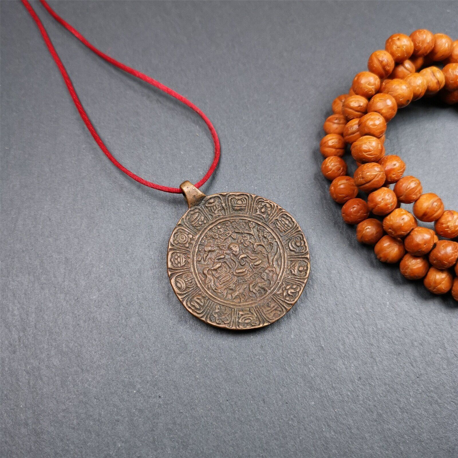 Gandhanra Vintage Tibetan Buddhist Amulet Badge,Shou-lao, the God of Longevity