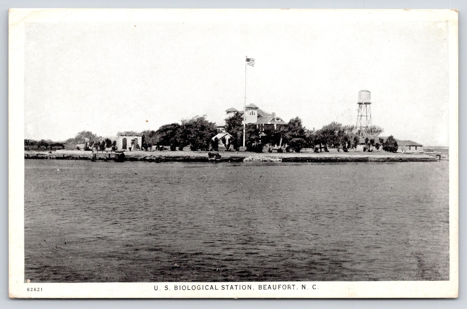 Beaufort NC~US Biological Station~Bureau of Fisheries~Water Tower~1927 B&W PC