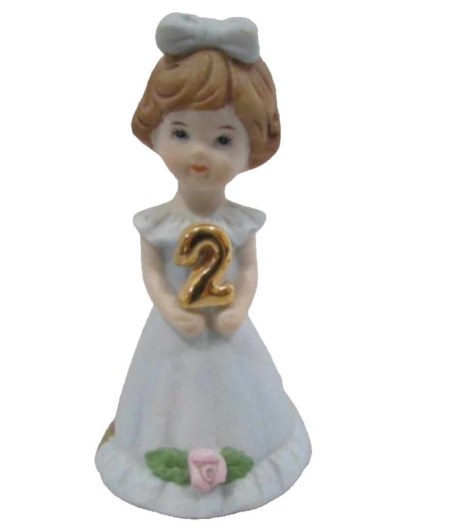 Enesco Growing Up Birthday Girls Age 2 Two Porcelain Figurine Collectible