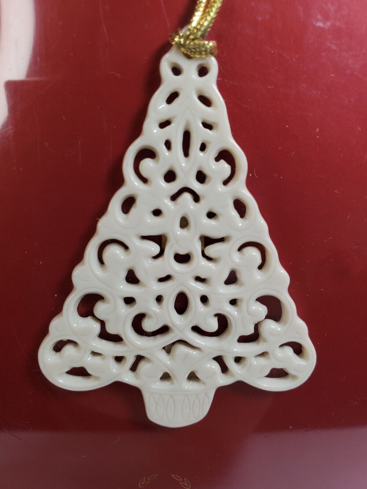Lenox Porcelain Christmas Tree Ornament Cutout 3.25