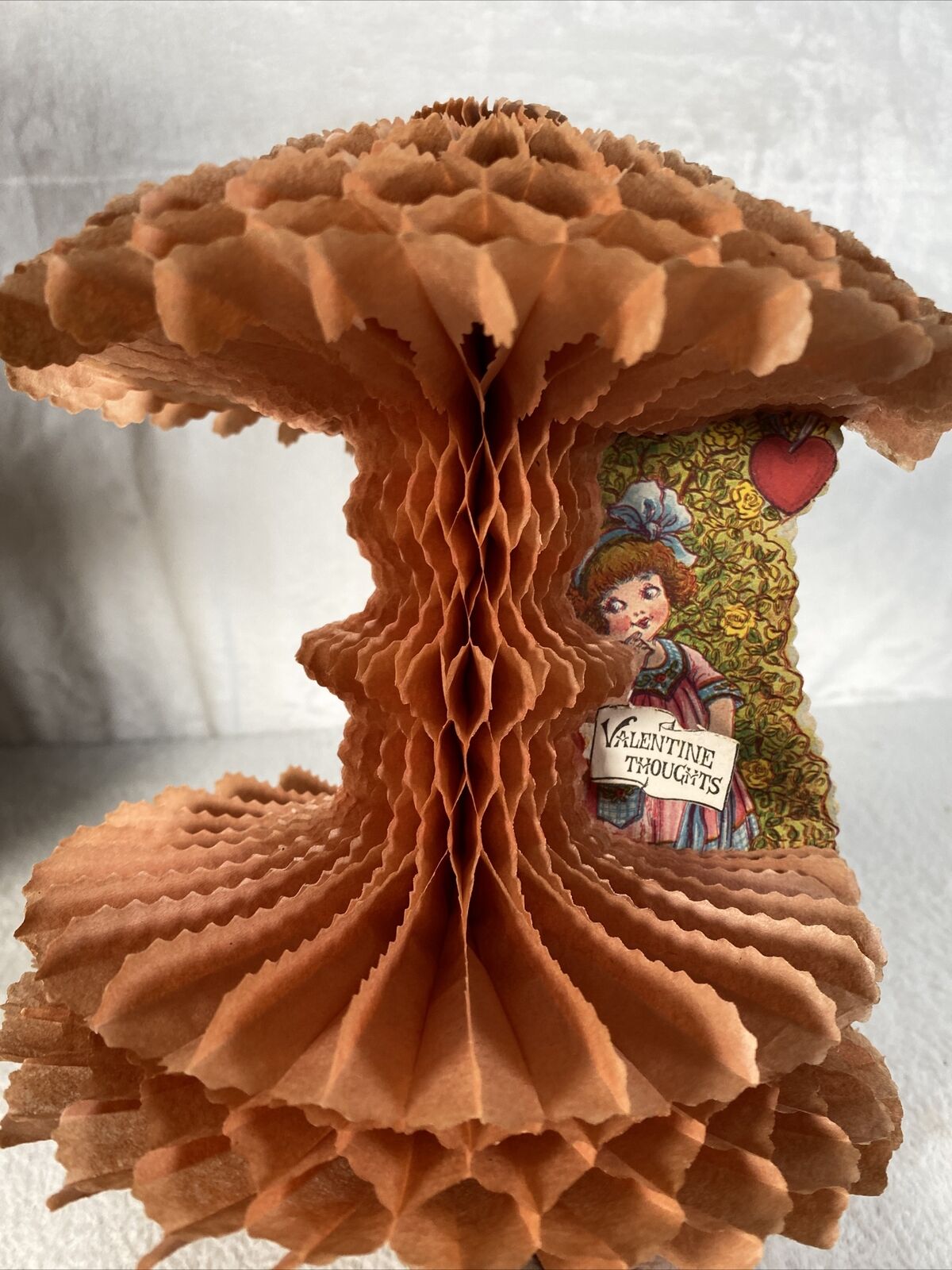 Antique Valentine Day Decoration Vintage  Paper Girl Boy Valentine Honeycomb
