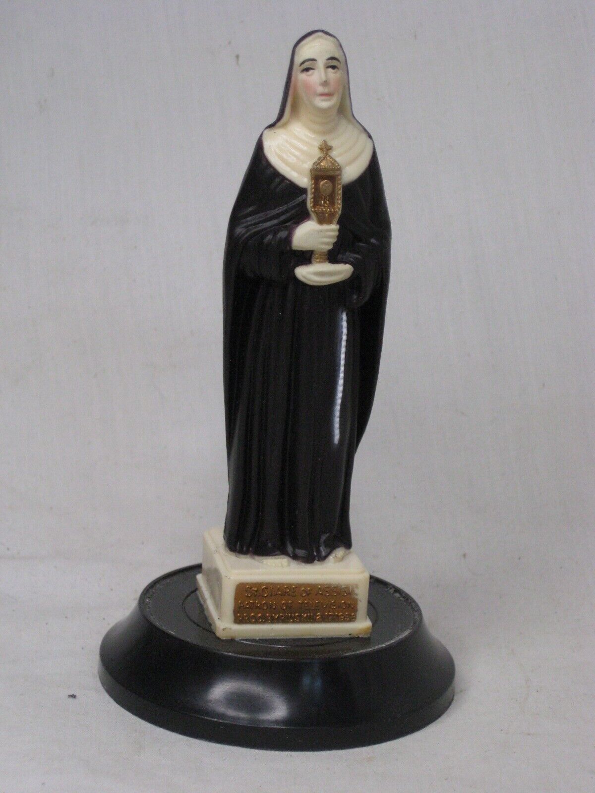 vintage ACCOUTREMENTS St. Clare Patron of Television plastic Nun figure