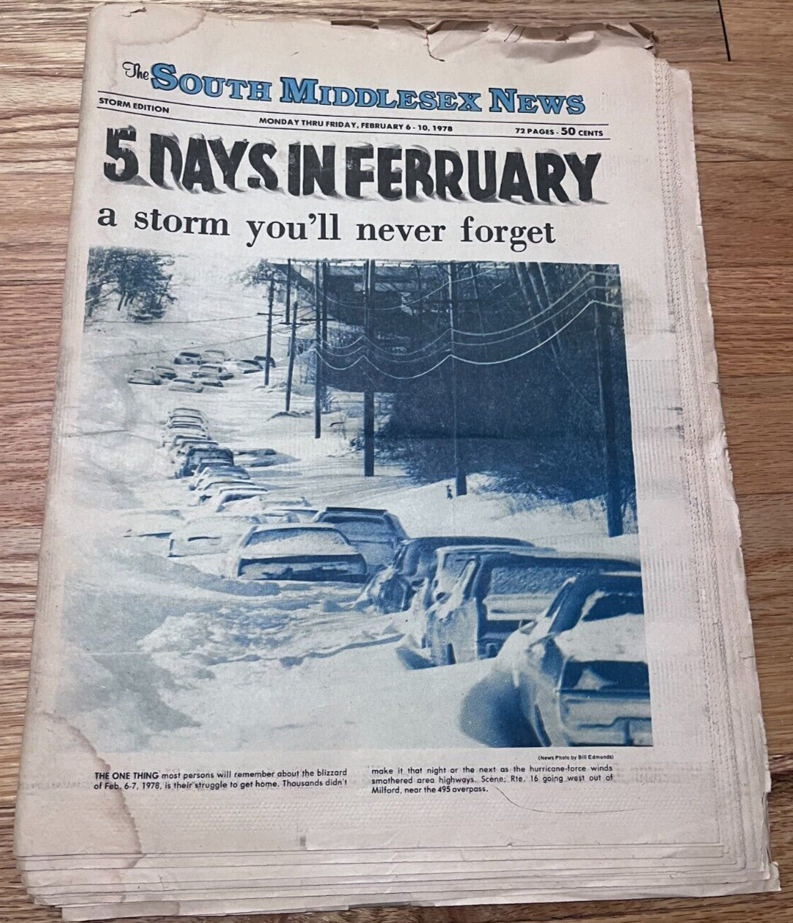 Blizzard of 1978 South Middlesex News MA STORM EDITION newspaper Feb 6-10 1978