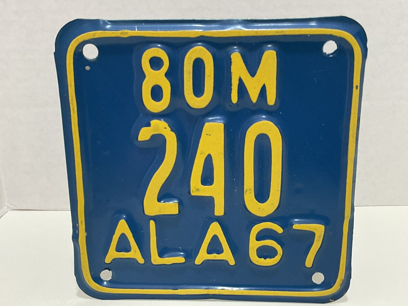 1967 Alabama ALA Motorcycle Plate 80M 240