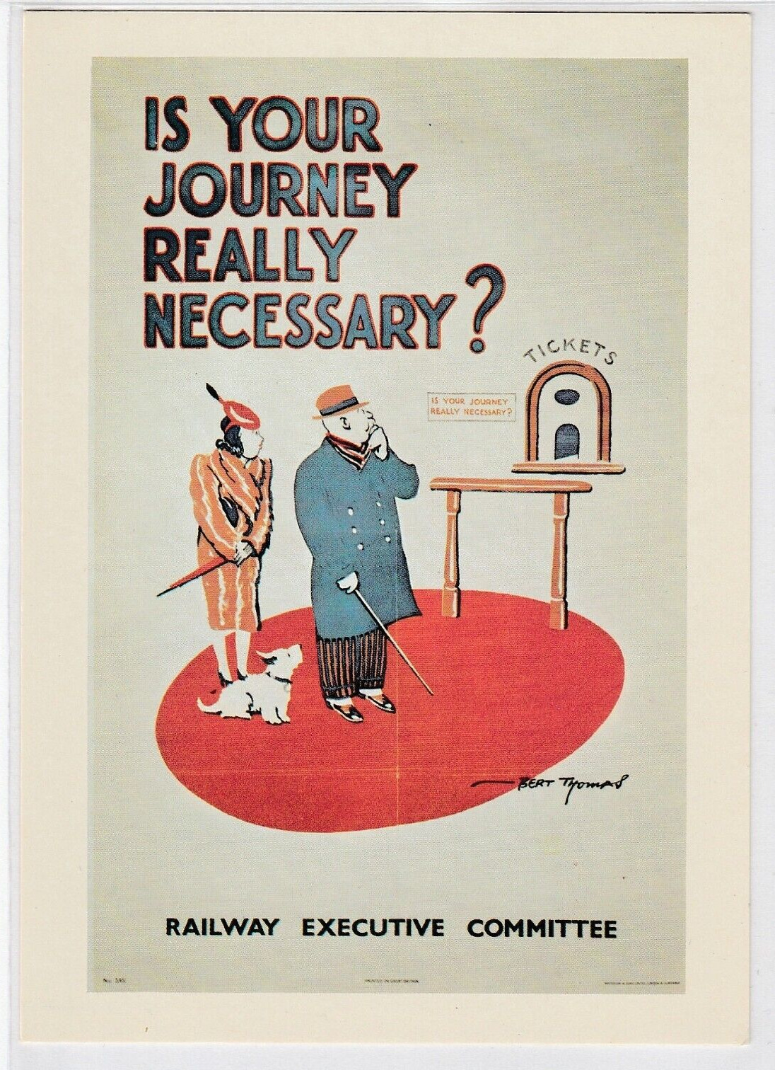 VTG Postcard Bert Thomas  Is Your Journey Really Necessary 