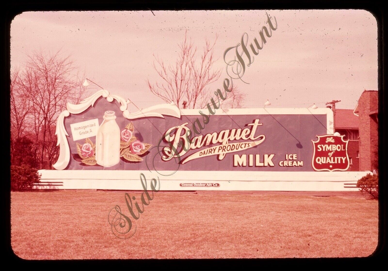 Banquet Dairy Milk Billboard Sign 1950s 35mm Slide