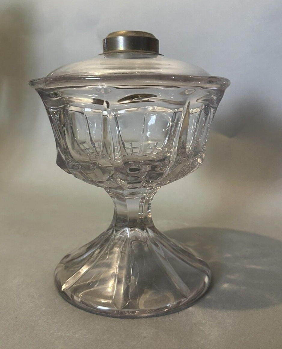 Vintage Antique EAPG Pattern Glass Kero Oil Table Lamp Base