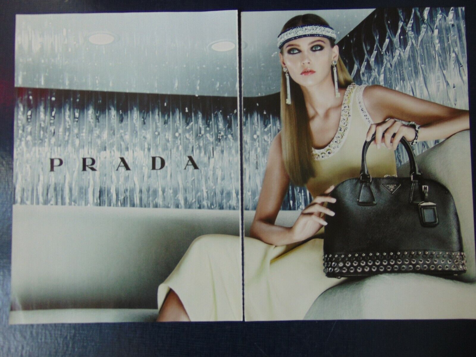 2012 PRADA HANDBAG FASHION LADY vintage art print ad