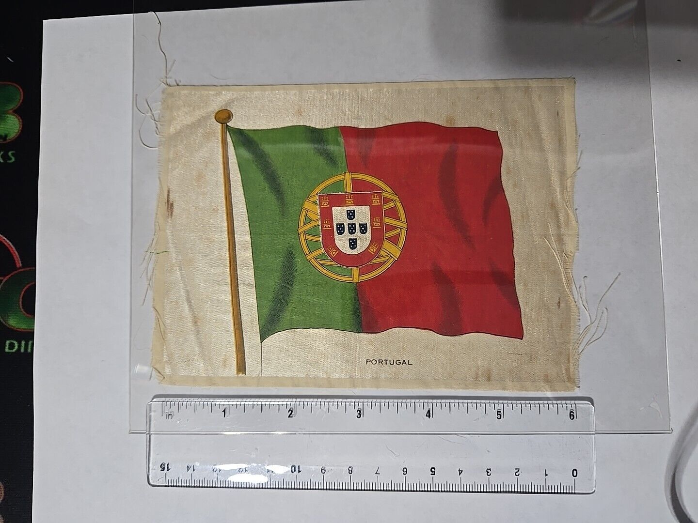1910s Antique Cigarette Silks Portugal Flag 