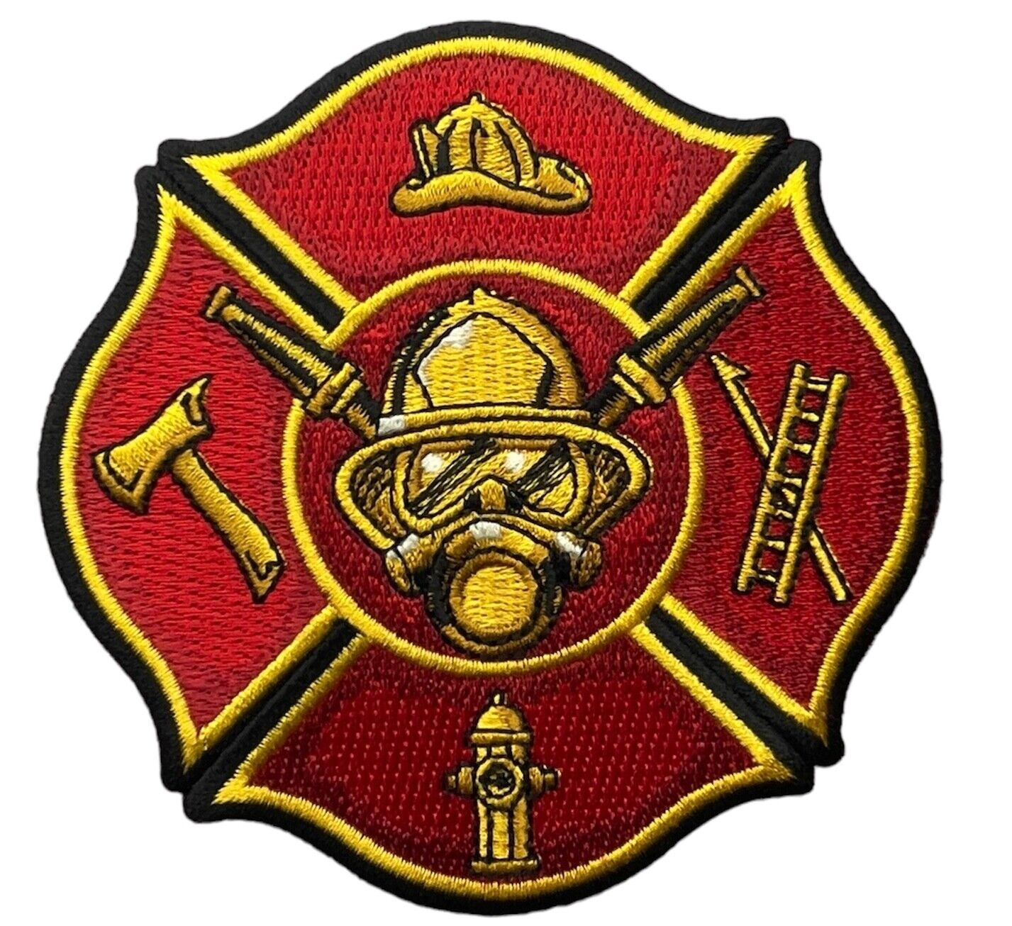 Fire Fighter Ax Ladder Hat Hose Hydrant 4 x 4 inch Patch IV4845 F1D15N